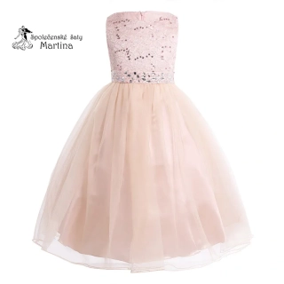 Dívčí šaty "Dianka" 2-16 let - světle meruňkové