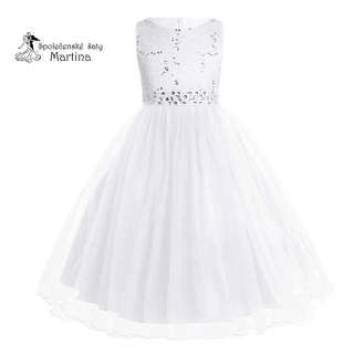 Dívčí šaty "Dianka" 2-16 let - bílé