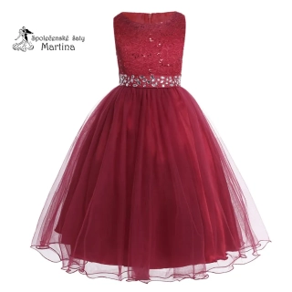 Dívčí šaty "Dianka" - vínové  vel. 2