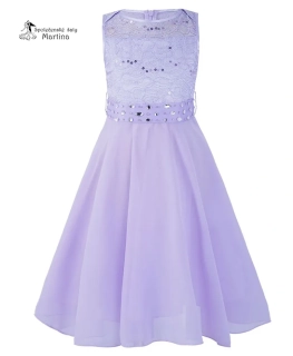 Lila elegantní krátké dívčí šaty "Dituška" - vel. 16