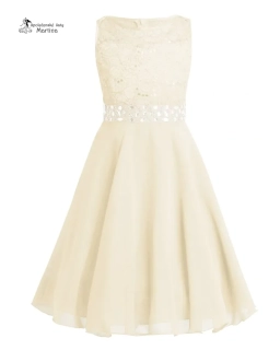 Champagne elegantní krátké dívčí šaty "Dituška" - vel. 2