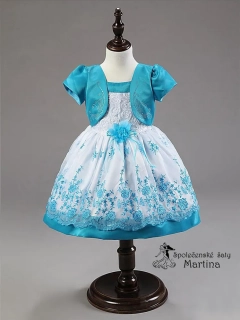 Dívčí šaty "Kristýnka" - modré 1-2 roky (vel. 90)