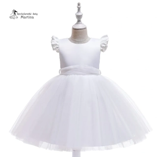 Bílé krátké tylovo-saténové šatičky "Jitka" - vel. 140