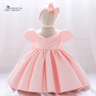 Světle růžové krátké šatičky pro malé holčičky "Agátka" - vel. 90