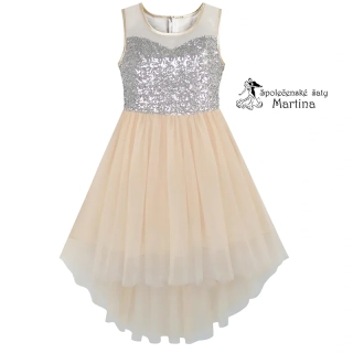 Dívčí šaty "Jindřiška" - champagne - vel. 8