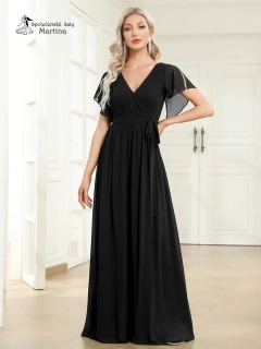 Černé společenské šaty "Katherine" s volnými rukávy - vel. 46