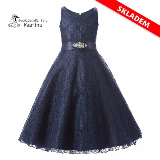 Dívčí šaty "Andrea" - tmavě modré cca 3-4 roky - vel. 100