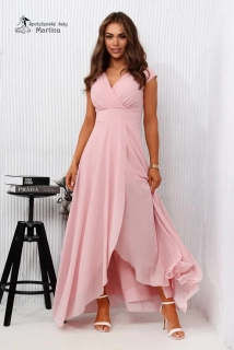 Dlouhé růžové společenské šaty "Gemma" - vel. 36