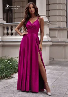 Amarantové brokátové večerní třpytivé šaty "Sanny" - vel. 40