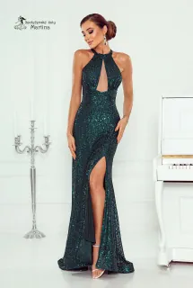 Zelené sexy flitrové bodycon společenské šaty "Inez" - vel. 40