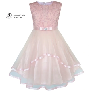 Dívčí šaty "Mirka" - světle růžové  vel. 8