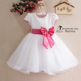 Dívčí šaty pro družičku "Marika" 2-8 let - bílé