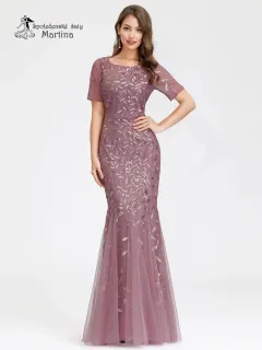 Starorůžové společenské šaty "Charlie" s jemným vzorem - vel. 42