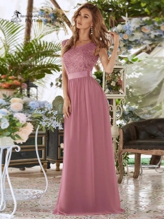 Starorůžové společenské šaty "Siera" s krajkovým živůtkem