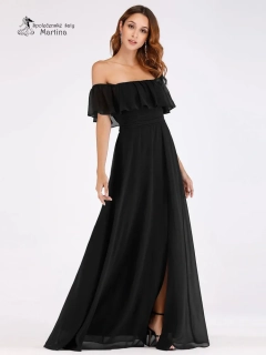 Černé šaty "Alma" se spadenými rukávy 