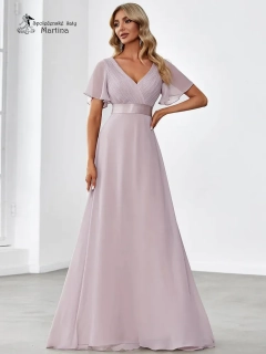 Lila šifonové šaty "Camila" antického střihu