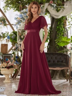 Vínové šifonové šaty "Camila" antického střihu