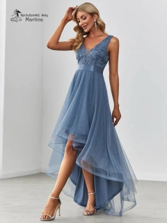 Dusty navy asymetrické šaty "Iris"