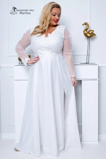 Ecru dlouhé společenské šaty "Carmen"