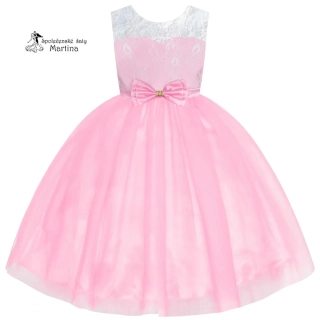 Světle růžové společenské šaty "Zuzanka" - vel. 6