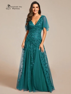 Petrolejové společenské šaty "Kim"