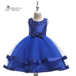 Královsky modré šatičky pro dívky / družičky "Sárinka" 0-12 let