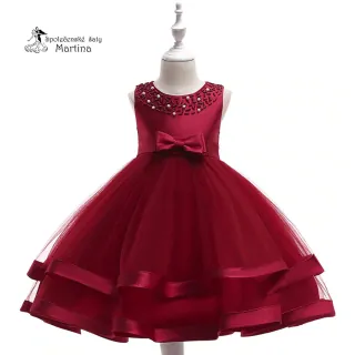 Vínové šatičky pro dívky / družičky "Sárinka" 0-12 let