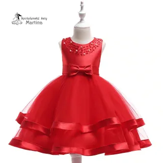 Červené šatičky pro dívky / družičky "Sárinka" 0-12 let