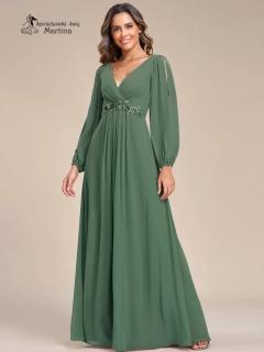 Eukalyptové šaty "Harper" s dlouhým rukávem