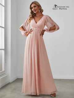 Růžové šaty "Harper" s dlouhým rukávem 