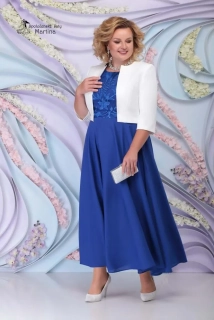 Královsky modré společenské šaty s kabátkem "Bertie" 