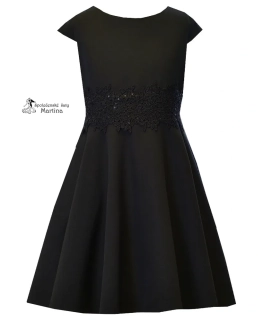 Černé elegantní dívčí šaty "Barbie" 7-14 let