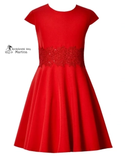 Červené elegantní dívčí šaty "Barbie"  4-14 let  