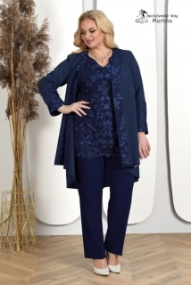 Tmavě modrý kalhotový kostýmek "Allana"