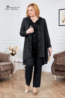 Černý kalhotový kostýmek "Allana"