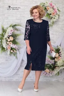 Tmavě modré pouzdrové šaty pro plnoštíhlé "Marcelyn" - vel. 56