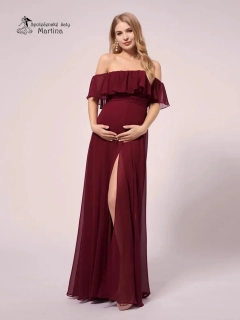 Vínové společenské šaty pro těhotné "Alma"  