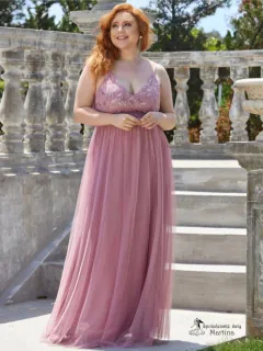 Starorůžové tylové šaty pro družičku "Rose" - vel. 50