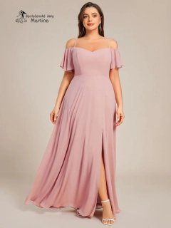 Pudrově růžové šaty pro družičku či svatebního hosta "Alisia XXL"