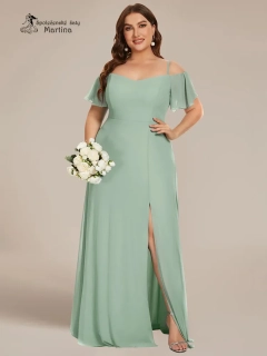 Zelenkavé šaty pro družičku či svatebního hosta "Alisia XXL"