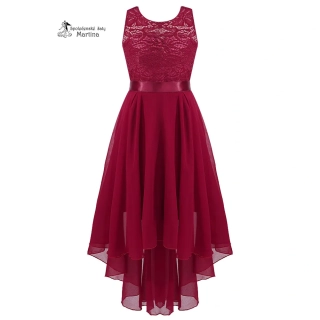 Vínové asymetrické dívčí šaty "Ivetka"  6-16 let