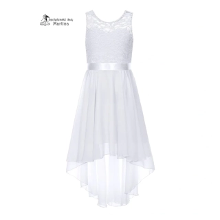 Bílé asymetrické dívčí šaty "Ivetka"  6-16 let