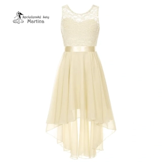 Champagne asymetrické dívčí šaty "Ivetka"  6-16 let