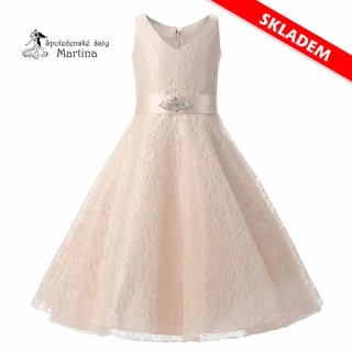 Dívčí šaty pro družičku "Andrea" 3-16 let - champagne