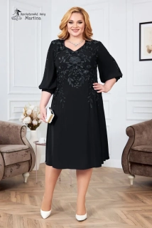 Černé lehké šifonové midi šaty "Peggy" 