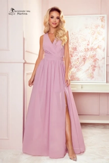 Lila jednoduché dlouhé šaty "Justine" 