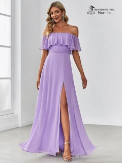 Levandulové šaty pro družičky "Alma" se spadenými rukávy