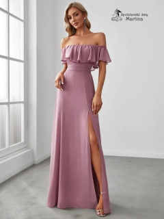 Starorůžové šaty pro družičky "Alma" se spadenými rukávy