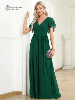 Zelené společenské šaty "Katherine" s volnými rukávy