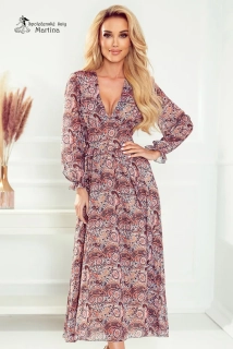 Midi hnědé jarní/podzimní šaty "Shebah"